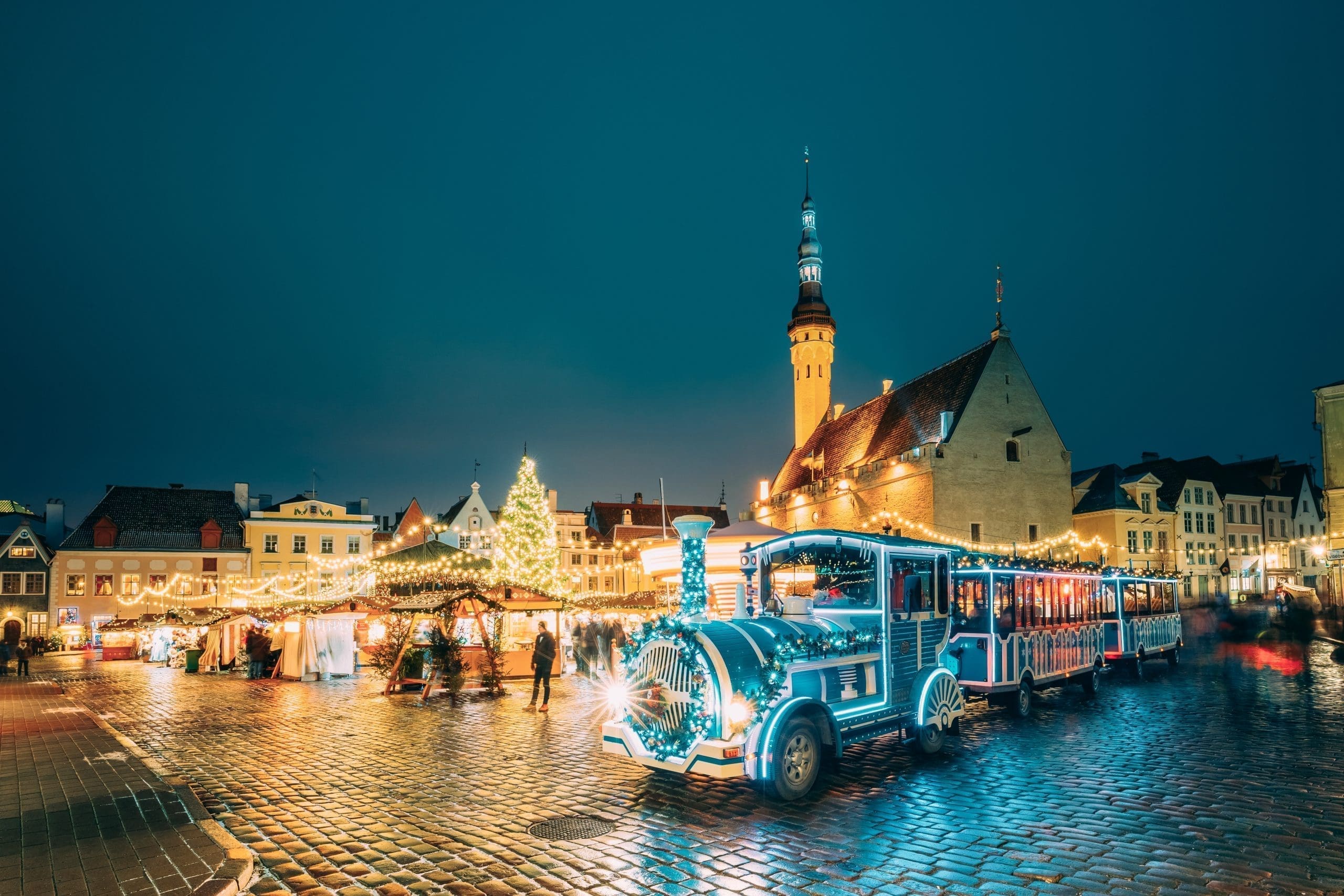 Tallinn, Estonia. Holiday Train for Sightseeing Near Traditional IBG Travel in Tallinn